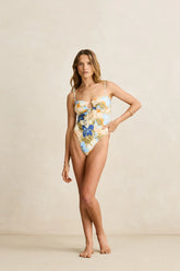 Blanca Floral Tie Front Bandeau One Piece