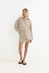 Cove stripe oversized long sleeve shirt