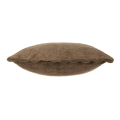 Coussin 50x50 cm à bord festonné, couleur vison