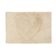 Tapis de bain en forme de cœur Ivoire