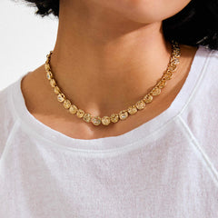 FIRE collier pièces & cristaux recyclé