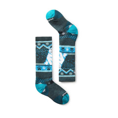 Chaussette de sport d’hiver sous-genou coussin complet avec dessin d’ours polaire pour enfants