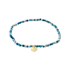 Bracelet Indie bleu plaqué or