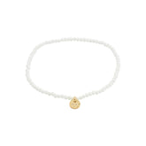 Bracelet Indie blanc, plaqué or