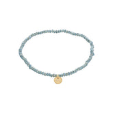 Bracelet Indie bleu gris, plaqué or