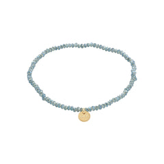 Bracelet Indie bleu gris, plaqué or