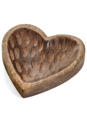 Assiette coeur en bois de mangue
