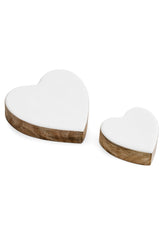 Coeur en bois de mangue émaillé
