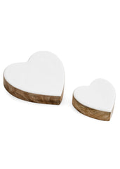 Coeur en bois de mangue émaillé