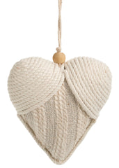 Coeur tressé beige brillant