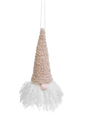 Décoration tête de Père Noël en polyester beige 1,5 x 5