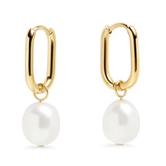 Boucles d'oreilles créoles en perle d'opale
