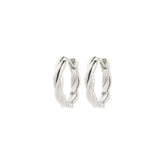 Pilgrim boucles d'oreilles anneaux torsadées recyclées plaquées argent