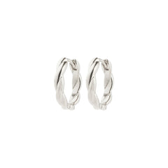 Pilgrim boucles d'oreilles anneaux torsadées recyclées plaquées argent