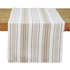 Chemin de table sable et blanc