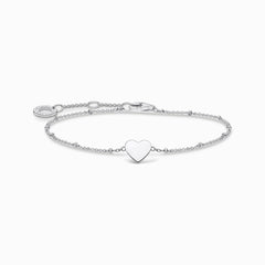 Bracelet cœur avec perles argent
