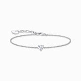 Bracelet avec cœur en zircone blanche