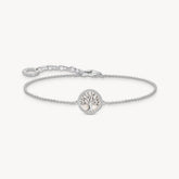 Bracelet à breloque Tree of Love, émail blanc, argent