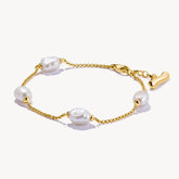 Bracelets avec perles Natural Beauty plaqué or