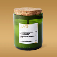 Bougie parfumée à mèche en bois à la mandarine et à la résine
