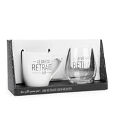 Ensemble tasse & verre à vin retraite