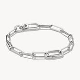 Bracelet Charm Paperclip avec un Connect Link argent ou argent plaqué or