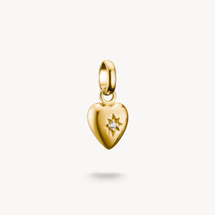 Pendentif Charm cœur avec étoile Connect plaqué or