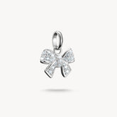 Pendentif Charm nœud avec pierres blanches Connect argent