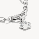 Pendentif Charm patte avec pierres blanches Connect argent