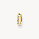 Créole unique blanche pierres or
