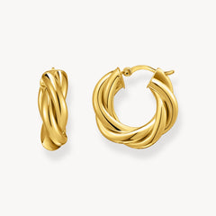Boucles d'oreilles en plaqué or à motif entrelacé