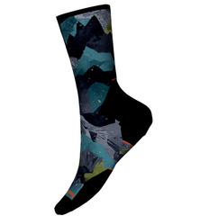 Women's Trail Run Targeted Cushion Triangle Prism Print Crew Socks