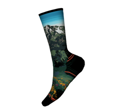 Chaussettes mi-mollet pour femmes, motif lac de montagne, coussinet ciblé