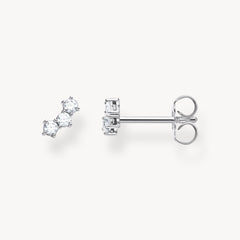 Clou d'oreille unique pierres blanches