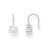 Pendants d’oreilles avec grande zircone blanche