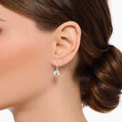 Pendants d’oreilles avec grande zircone blanche