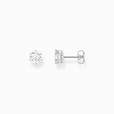 Boucles d'oreilles avec zircon blanc en taille brillant