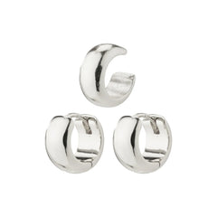 Pace anneaux et bague d'oreille recyclés plaqués argent