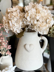 Vase papier maché blanc coeur