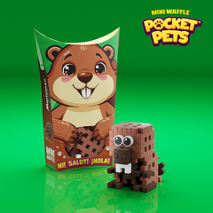 Mini Waffle - Animaux de poche : Castor 25 pcs (fr-en)