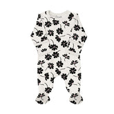 Pyjama en modal fleurs sur fond beige 3 mois - 10 ans