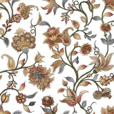 Nappe blanche fleurie terracotta Susan
