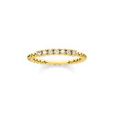 Bague perles vec pierres blanches or