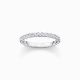 Bague en argent au design délicat avec zircon blanc