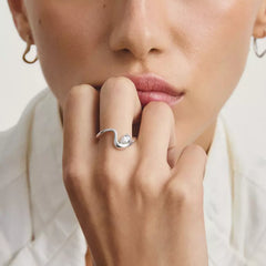 Bague avec zirconia blanche en forme de goutte - Thomas Sabo