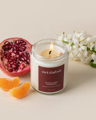 Bougie de soja Grenade, jasmin & mandarine