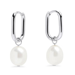 Boucles d'oreilles créoles en perle d'opale