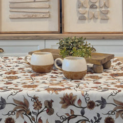 Nappe blanche fleurie terracotta Susan