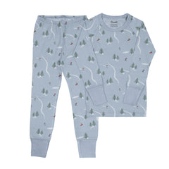 Pyjama en modal ski on blue 3 mois - 10 ans
