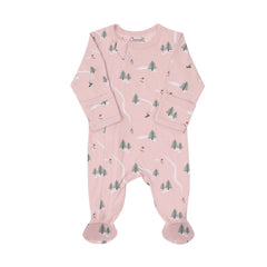 Pyjama en modal ski on pink 3 mois - 10 ans